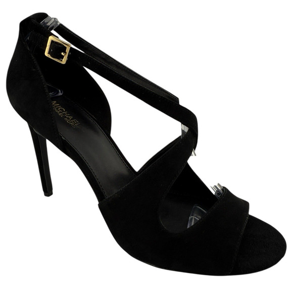 Michael Kors Suede Strappy Pumps Black Size 7.5 M‎ NWB - Picture 2 of 11